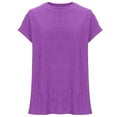 thumbnail image 6 of BXINGOHAI Women's Plus Size Tunic Top Short Sleeve Casual Summer Blouse Flowy Swing Flare Tops Loose Fit Shirt Purple,XL, 6 of 7