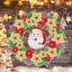 thumbnail image 1 of Corona de Navidad con luz LED 5D DIY, pintura de diamantes de imitación, mosaico, guirnalda, bordado, llavero colgante, decoración de puerta de Navidad, 1 of 4