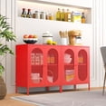 thumbnail image 4 of 2 Door Accent Cabinet,Metal Storage Cabinet with Adjustable Shelf,Buffet Sideboard for Bed Room,Living Room,Entryway,Hallway,Home,Hotel,Office,Garage,Kitchen,1 Removable Shelf., 4 of 7