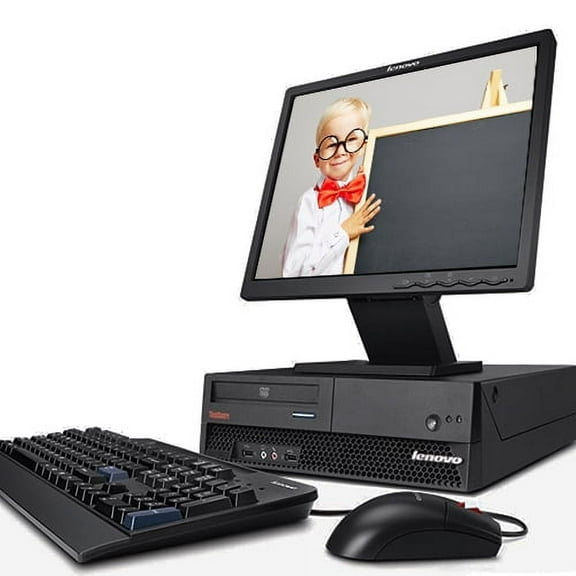 Restored Desktop Computers- Fast Lenovo Windows 10 Desktop PC Bundle with a 2.13GHz Intel Processor, 4GB of Ram, a 17" LCD, DVD, Keyboard, Mouse and Wifi Adapter (Refurbished)