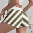 thumbnail image 3 of Pantalones cortos de pijama ajustados de cintura alta con botones y cintura elástica a rayas de verano para mujer, pantalones de poliéster para mujer, 3 of 3