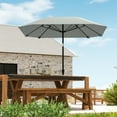 thumbnail image 2 of Outsunny 7.6FT Aluminum Patio Umbrella 8 Ribs Market Umbrella, Light Grey, 2 of 10
