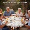 thumbnail image 3 of Round Outdoor Tablecloth with Umbrella Hole and Zipper, Beige Monstera Deliciosa Tablecloth with Elastic Waterproof, Tropical Summer Botanical Patio Table Covers for 31" - 35" Picnic Pool Tables, 3 of 9