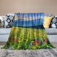 thumbnail image 2 of Shiartex Wildflowers Mountains Sky Print Flannel Throw Blanket for Bed All Seasons - Hand/Machine Washable, Lightweight Cozy Blanket 60x80in, 2 of 6