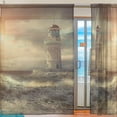 thumbnail image 2 of Floral Lighthouse On The Sea Semi Sheer Curtains Window Voile Drapes Panels Treatment-55x84in for Living Room Bedroom Kids Room, 2 Pieces, 2 of 4