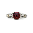 thumbnail image 3 of 1.50 Carat (Ctw) Natural Garnet Ring in Sterling Silver with 14K Gold Accents, 3 of 7