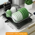 thumbnail image 3 of ERSAN-Dish Drying Rack - Expandable Dish Rack Rack for Kitchen Counter, Dish Drainer for Kitchen Counter with Cutlery Holder, Drying Rack Fit for 14’’-21’’ Kitchen Sink, 3 of 4