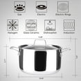 thumbnail image 2 of Duxtop Stainless Steel Stock Pot with Lid, Tri-Ply Soup Pot Large Cooking Pot, 6.5 QT Induction Cooking Stockpot, 2 of 7