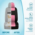thumbnail image 6 of BDK PolyPro Car Seat Covers Full Set in Pink on Black – Front and Rear Split Bench for Cars, Easy to Install Cover Set, Accessories Auto Trucks Van SUV, 6 of 11