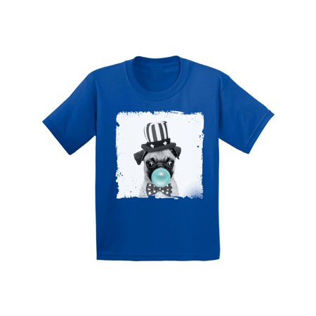 Awkward Styles Pug Clothing Childrens Outfit Baby Pug Chewing Gum Shirt Pug Lovers Lovely Gifts for Kids Animal Youth Shirt Puppy Dog Shirts Animal Lovers Clothes Kids T Shirt Gifts for Kids