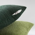 thumbnail image 2 of Fall Pillow Covers Set of 4 Soft Corduroy Boho Strip Textured Green Pillow Covers Modern Farmhouse Cute Autumn Home Decor Green Living Room Sofa Couch Bed 55x55 cm, 2 of 7