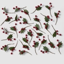 30ct Red Berries Christmas Sprigs - Wondershop: Holly Gift Tie-Ons, Multicolor Decoration