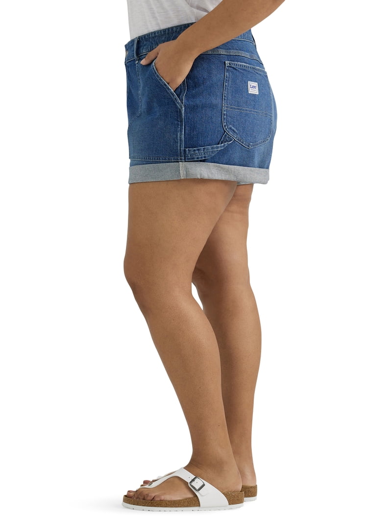 Lee Women's Plus Heritage Mid Rise Carpenter Short with Pockets