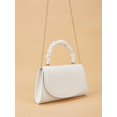 thumbnail image 3 of Women's White Ruched Handle Clutch Bag, Elegant Evening Purse for Wedding, Party, Prom and Formal Events, 3 of 7