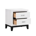thumbnail image 2 of Ameya Nightstand- 2 Drawers w Chrome Handles- White and Black- 25 Inch, 2 of 6
