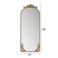 thumbnail image 6 of 58x24 Inch Arched Full Body Mirror with Vintage Ornate Carved Applique Top and Bottom, Wall Mounted Hanging Mirror for Living Room Bedroom Retro Home Decor in Bronze, 6 of 9