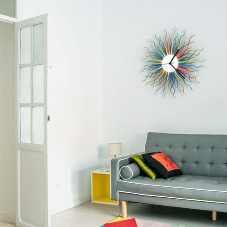 Ardeola - Medusa Rainbow XL - 23.5 in Analog Battery Powered Boho Sunburst Wall Clock