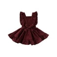 thumbnail image 3 of Qmyliery Girls  Suspender Skirt, Sleeveless Square Collar Large Hem High Waist Dress with Ruffles, 3 of 9