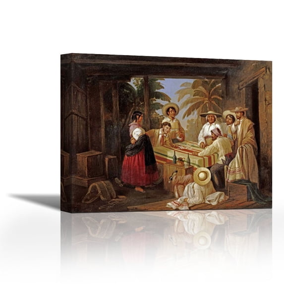 Spanish Card Games - Contemporary Fine Art Giclee on Canvas Gallery Wrap - wall décor - Art painting - 26 x 20 Inch - Ready to Hang