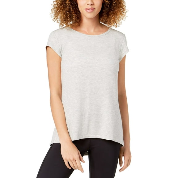 Ideology Women's Cutout-Back Super-Soft T-Shirt, Gray, S