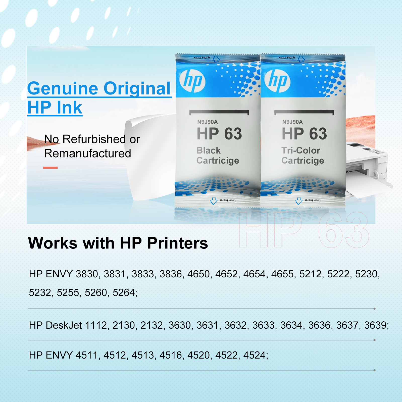 HP 63 Ink Cartridges | HP Ink 63 | Printer Ink HP 63 Black and Tri ...