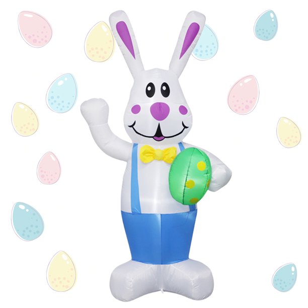Feliz Pascua Blow Up Rabbit Decoraciones Patio Inflable 6.2 Pies (Reino Unido)