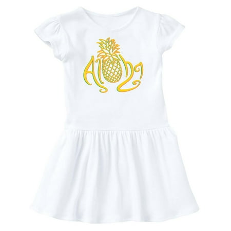 

Inktastic Aloha- with multicolor yellow pineapple Gift Toddler Girl Dress