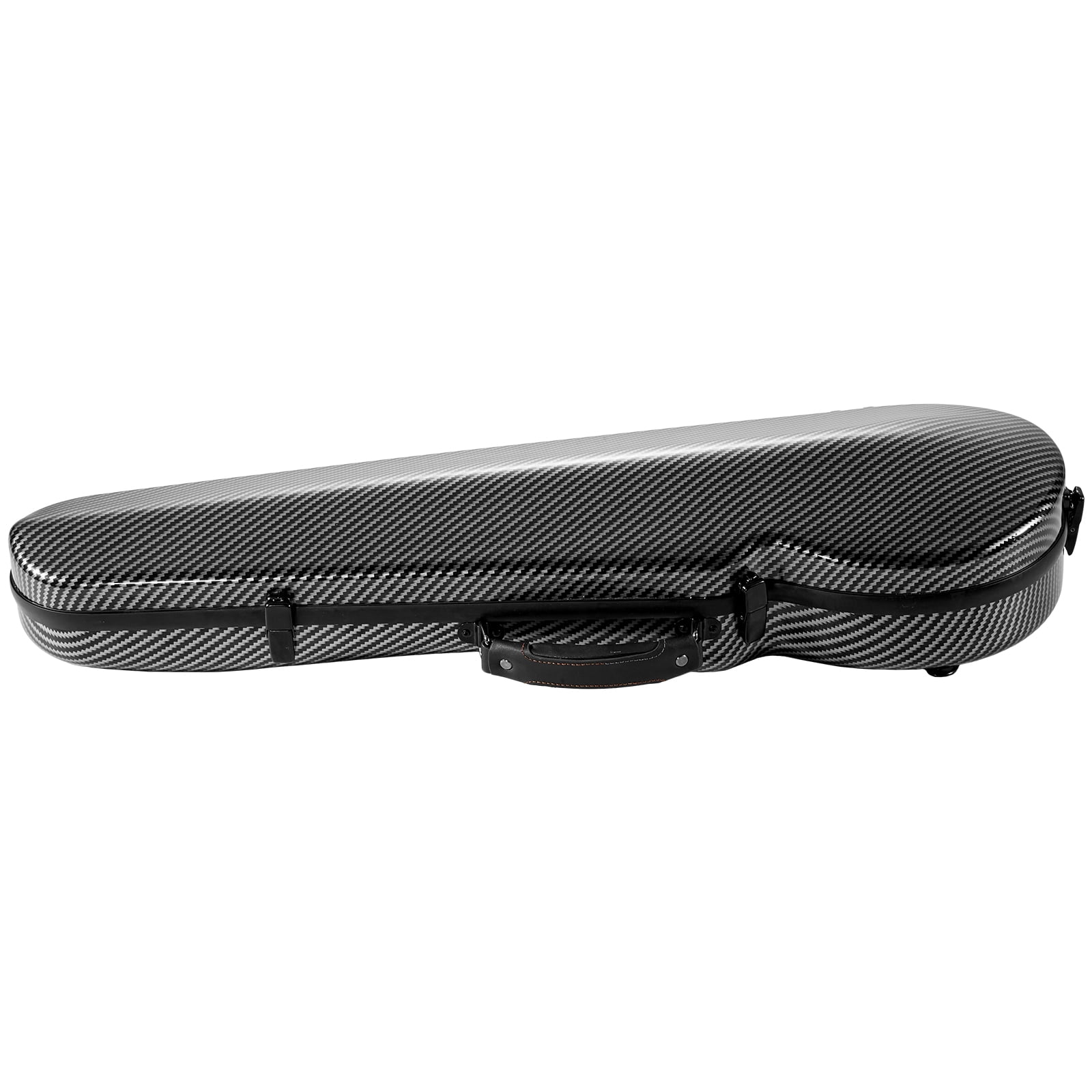 KFFKFF 4/4 Full Size Violin Case, Integrated Hygrometer, Lightweight Travel Carry Bag, Plush Interior, Dual Shoulder Straps, Scratch-Resistant, Triangular Design, for Violin, Black