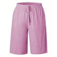 thumbnail image 5 of Arlun Casual Summer Womens Five Point Pants Elastic Waist Soft Comfort Lightweight Breathable Knee Length Trousers for Outdoor Travel and Activities Pink M, 5 of 5