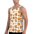 thumbnail image 2 of Gukieu Yellow Biscuit Print Men's Quick Dry Fitness Vest, Round Neck Sleeveless Fitness Bodybuilding Top-Medium, 2 of 7
