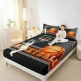 thumbnail image 4 of Feelyou 3D Basketball Print Full Size Sheets for Teen, Eat Sports Sleep Bed Sheets, Cartoon Ball Gaming Sheet Sets, Microfiber Bedroom Decor, 4-Piece, 4 of 7