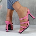 thumbnail image 6 of COM STAR Women’s High Heel Sandals Strappy Square Toe Stiletto Heels Open Toe Dress Shoes Adjustable Buckle Heels for Party Wedding Evenin, 6 of 9