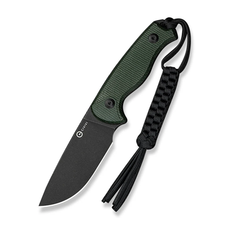 CIVIVI Timberbark Fixed Blade Knife with Kydex Sheath & Clip 3.2 14C28N Blade Micarta Handle with Lanyard Ideal EDC Hunting Knife for Outdoor Adventures Camping Hiking C23094-3 Green