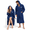Hooded Navy Robe - White Mr./Mrs. Monogram-One Size, variant on 2his And Hers Robes Mr Mrs Matching Bathrobe For Couples