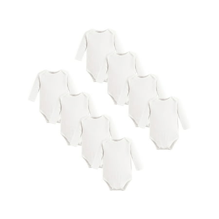 UPC: 0660168662368 | Touched by Nature Organic Cotton Long-Sleeve Bodysuits 8pk  White  9-12 Months