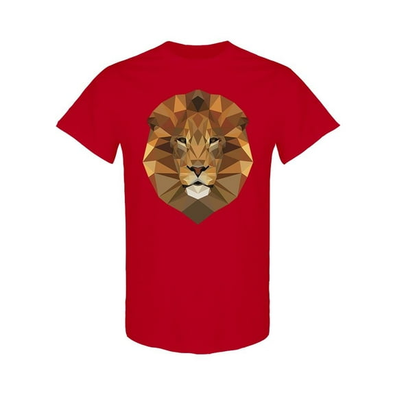 Polygonal Lion Head Graphic T-Shirt Men -Image by Shutterstock, Male XX-Large