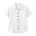 thumbnail image 5 of Yievot Button Down Shirts for Women Collared Roll-Up Short Sleeve Lightweight Breathable Tops, 5 of 5