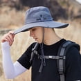 thumbnail image 5 of Sombrero de sol para hombres/mujeres, impermeable de ala ancha, sombrero plegable Boonie para pesca, senderismo, jardín, 5 of 5