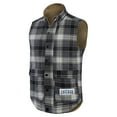 thumbnail image 4 of Men's Darius Rucker Collection by Fanatics Tan/Charcoal Chicago Cubs Reversible Canvas & Plaid Patch Full-Zip Vest, 4 of 5