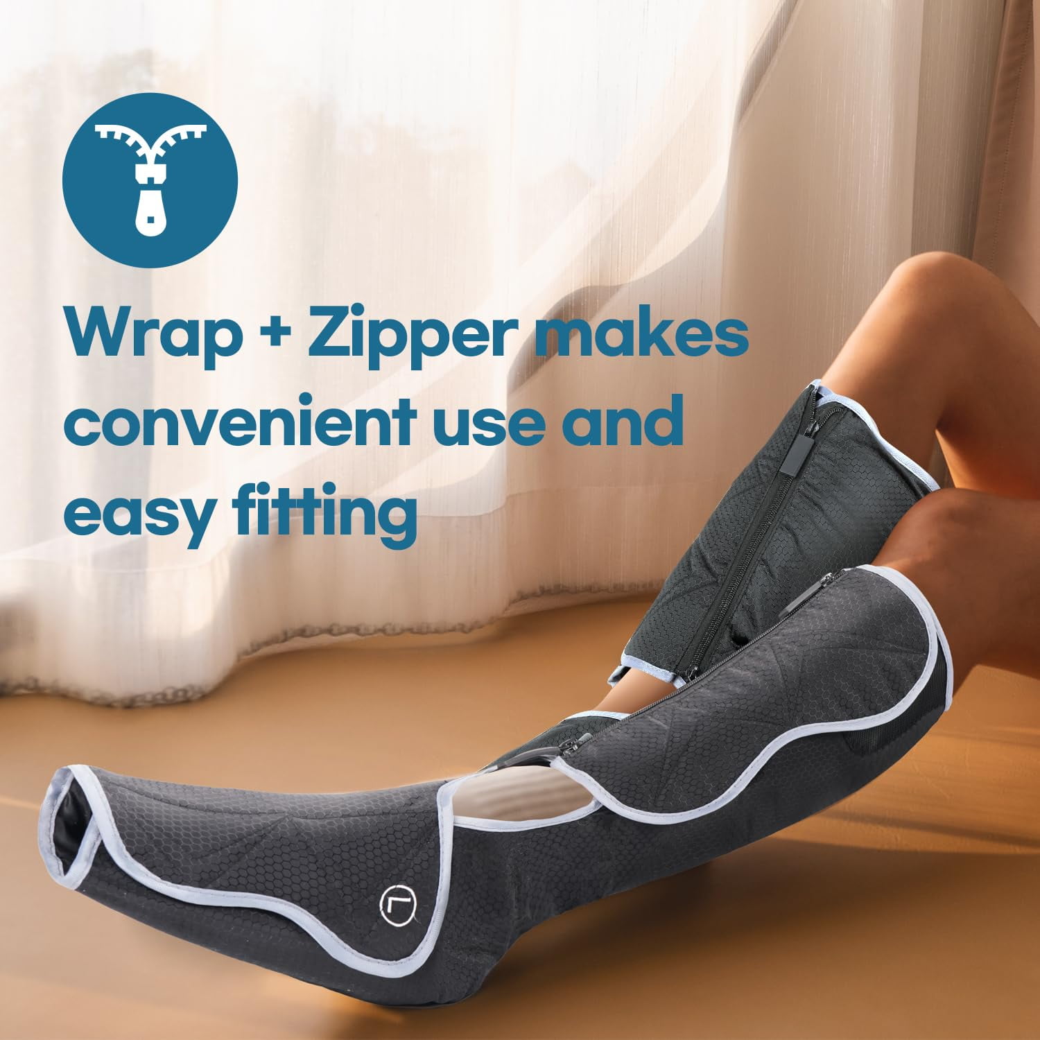 HubiCare Air Massager for Circulation and Relaxation Foot and Calf Massage with Heat, Additional Zipper Type, Great for Circulation, Pain Relief, and Muscle Relaxation  (6 Modes with 3 Intensity)