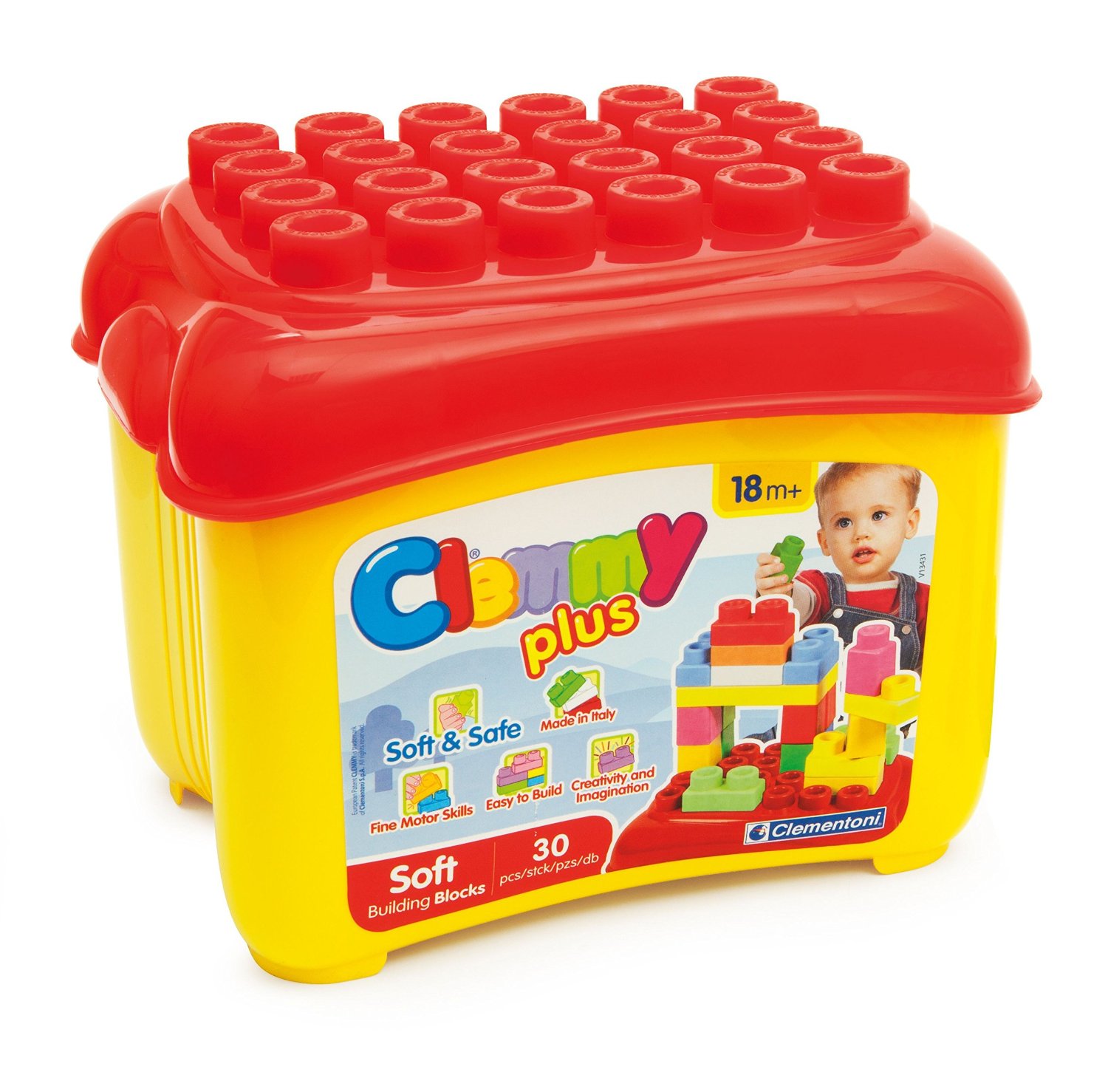  Clementoni Baby Clemmy Soft Block 24pc Zip Bag Building  Construction Toy Multi-colored, 8 : Toys & Games