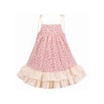 thumbnail image 2 of Robe Fille Printemps Rose Bretelles Spaghetti Florale Sans Manches 4 Ans, 2 of 6
