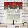 thumbnail image 4 of Red Christmas Valances for Windows Xmas Snowman Tree Elk Snowflake Rod Pocket Curtain Valance Window Treatment Short Curtains for Kitchen Living Room, 60"x14", 4 of 5