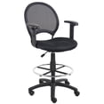 thumbnail image 1 of Boss Office Chaise de Dessin en Tissu avec Dossier en Maille et Accoudoirs Réglables en Noir, 1 of 7