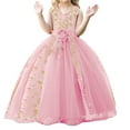 thumbnail image 6 of Otqutp Casual Flower Girls Dress Girls Dress Princess Dress Sleeveless Long Dress Flower Girl Wedding Dress Model Catwalk Piano 4-14 Years(C,11-12 Years), 6 of 9