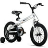Joystar Whizz Bike for Ages 5-9 with Kickstand, 18 Inch, Silver