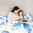 thumbnail image 4 of spefrowx Watercolor Blue Bow Full Size Bedding Sets for Kids, Modern Ribbon Art Full Size Bed in a Bag, Polka Dot Reversible, 7 Pieces, 4 of 6