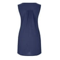 thumbnail image 4 of Fartey Sundress for Women Plus Size Scoop Neck Sleeveless Tank Dress Casual Loose Button Up Midi Dress Soft Comfy Hawaiian Beach Dresses Navy S-3XL, 4 of 7