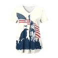 thumbnail image 5 of CAICJ98 250 Anniversary USA Shirt for Women American Flag Freedom Graphic Tees Tops Patriotic Casual Short Sleeve Women T Shirt (White,S), 5 of 6