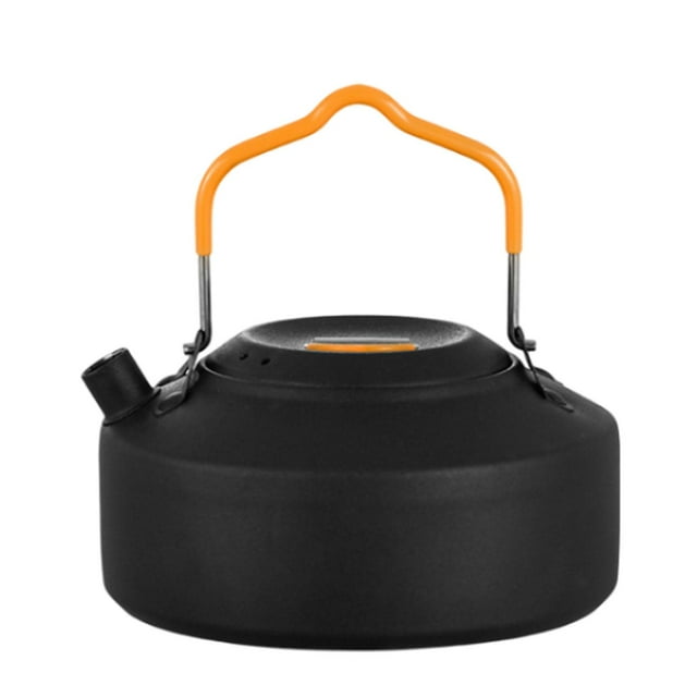 Almencla 1L Bouilloire de Camping Poignée Isolée Bouilloire à Thé en Acier Inoxydable pour la Cuisson Noir